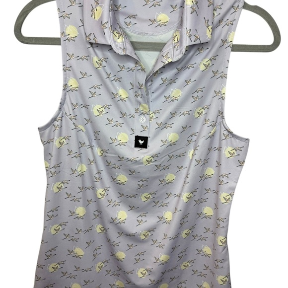 Bad Birdie Women's Sleeveless Blouse with Yellow Bird Print - Picture 5 of 7